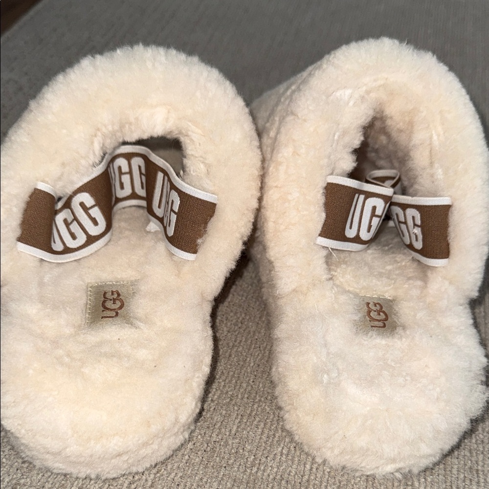 UGG Cream Fluff Yeah Back Strap Slide Slippers size 8 - Picture 5 of 7